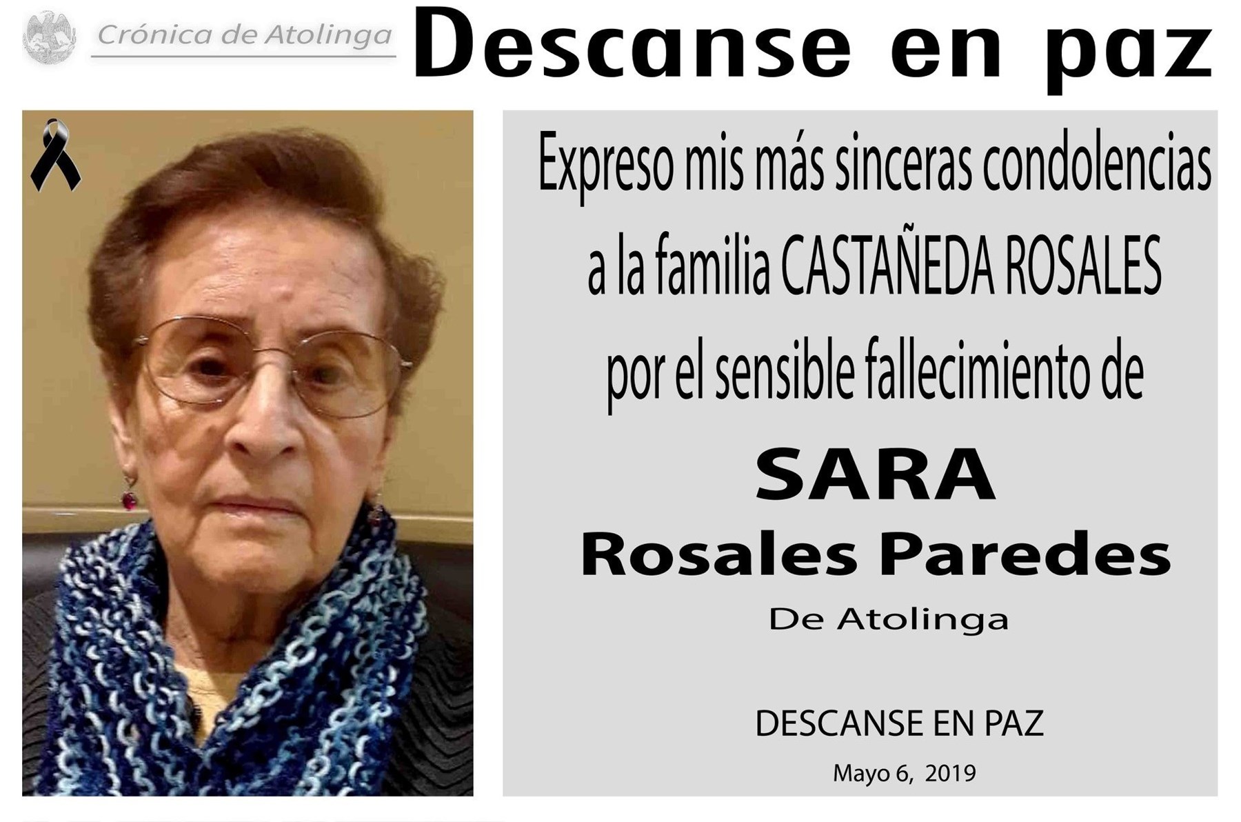 Obituary of Sara Castaneda