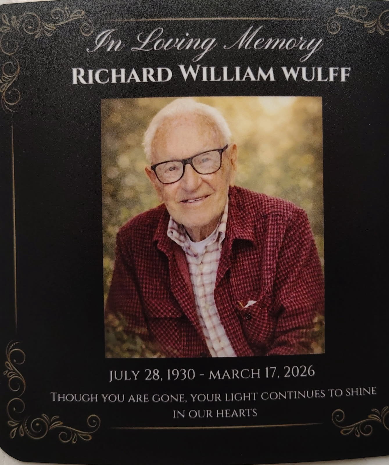 Avis de décès de Richard William Wulff