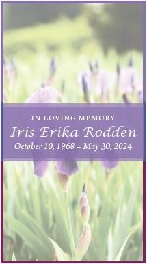 Obituary of Iris Erika Rodden