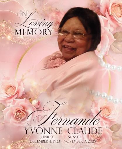 Obituary of Fernande Yvonne Claude