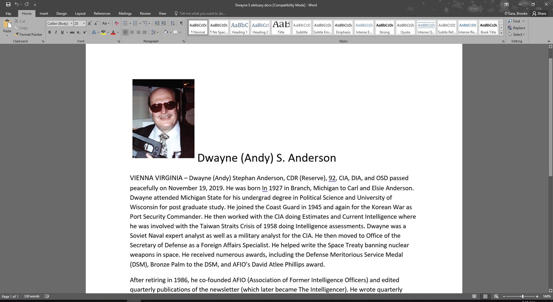 Obituary of Dwayne Stephan Anderson