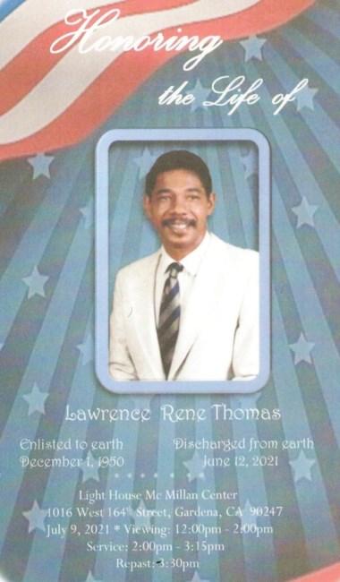 Obituary of Lawrence Rene Thomas