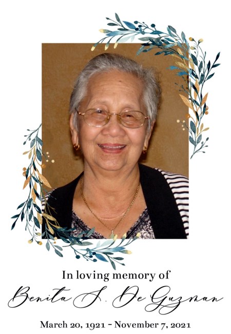 Obituary of Benita "Inang" De Guzman