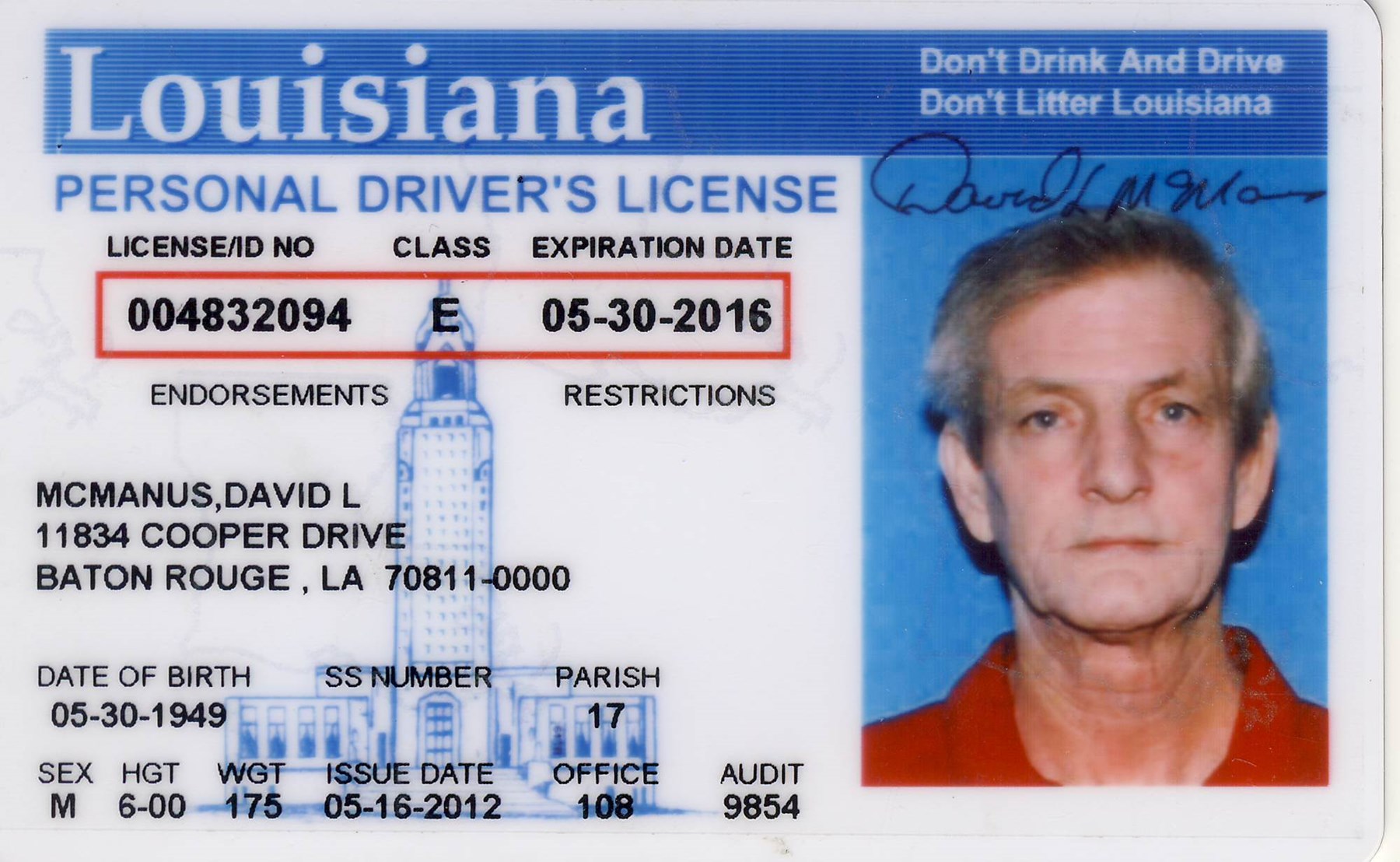 Obituary of David Lawrence McManus