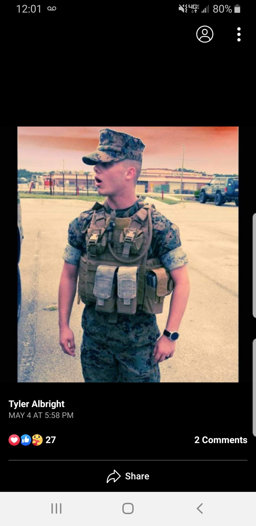 Obituary of Lance Corporal Tyler Allen Cole Albright