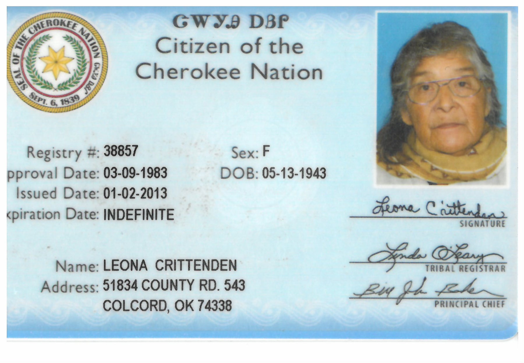 Obituary of Leona Y. Crittenden