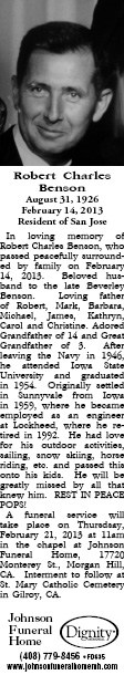 Obituary of Robert Charles Benson