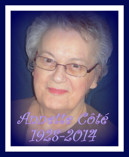Obituary of Mme Annette Côté