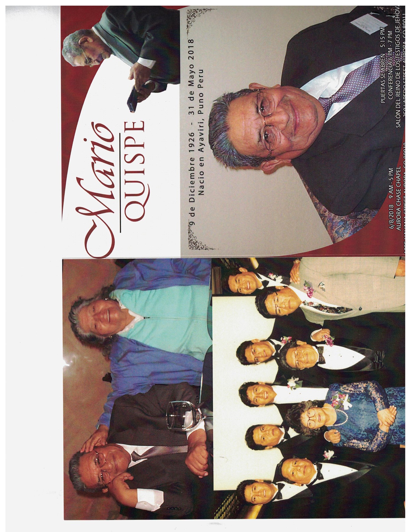 Obituary of Mario Quispe