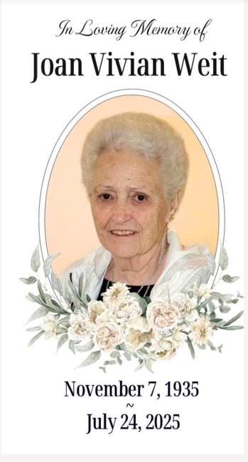 Obituary of Joan Vivian Weit
