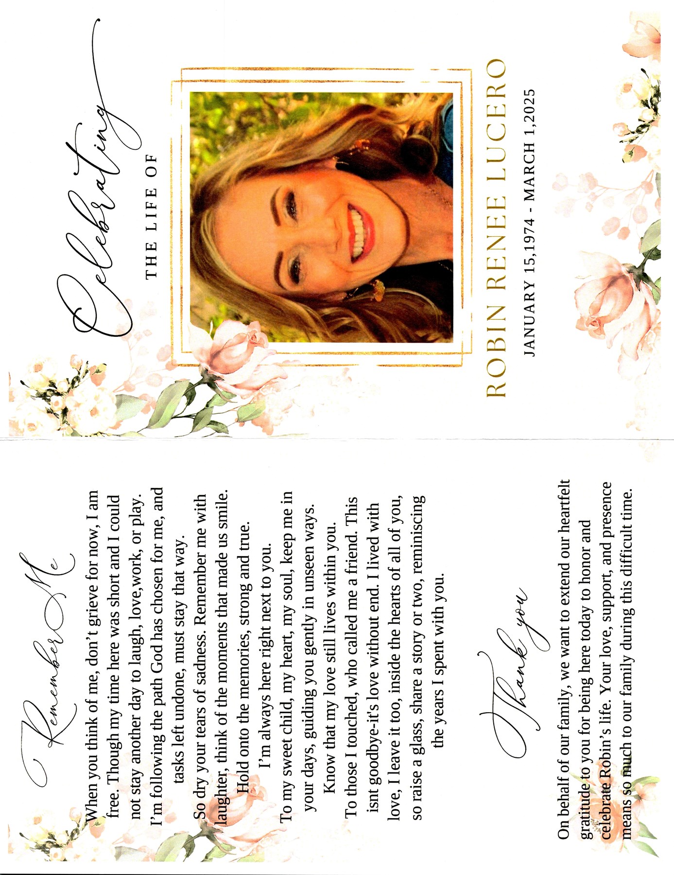 Obituary of Robin Renee Lucero
