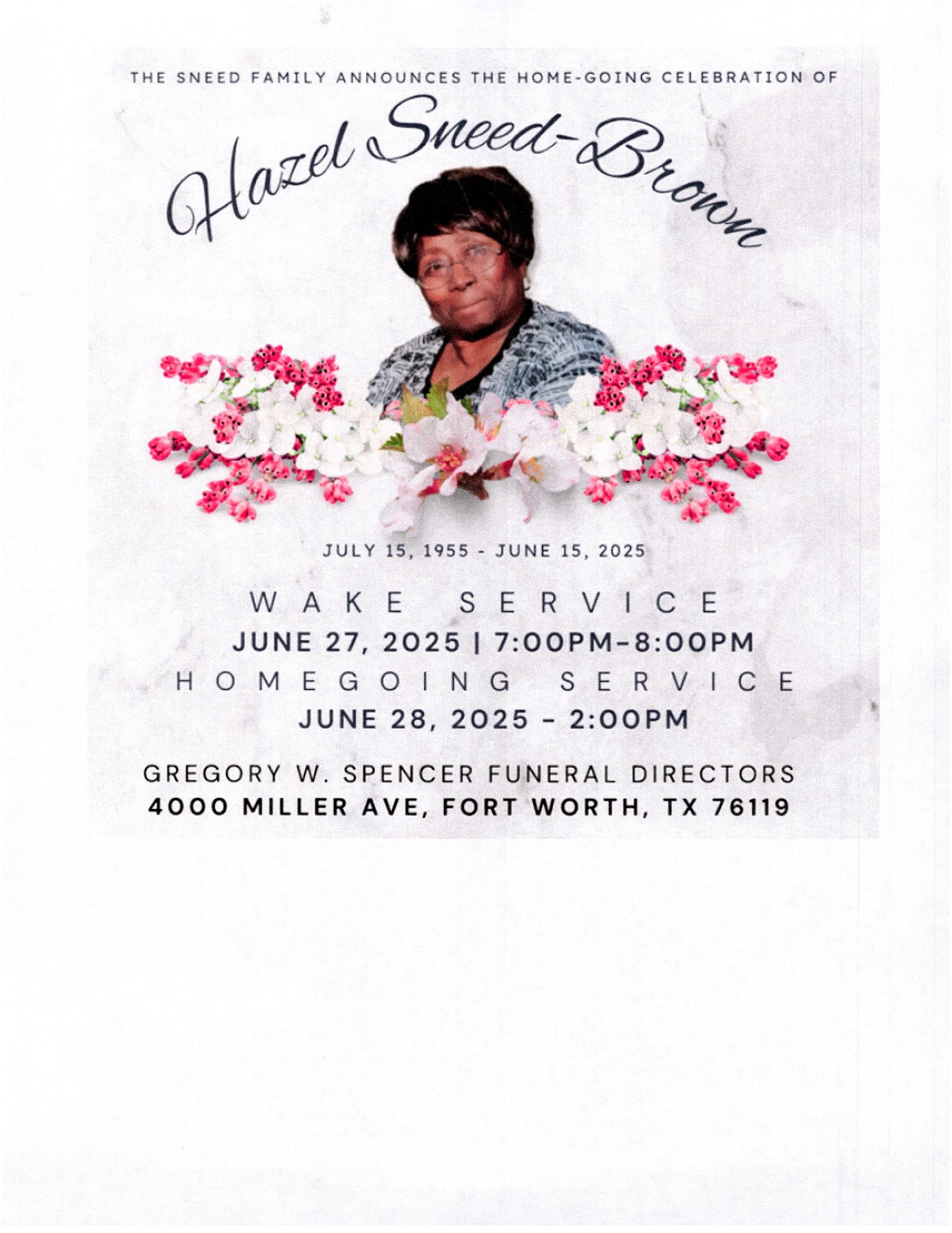 Obituary of Ms Hazel Brown