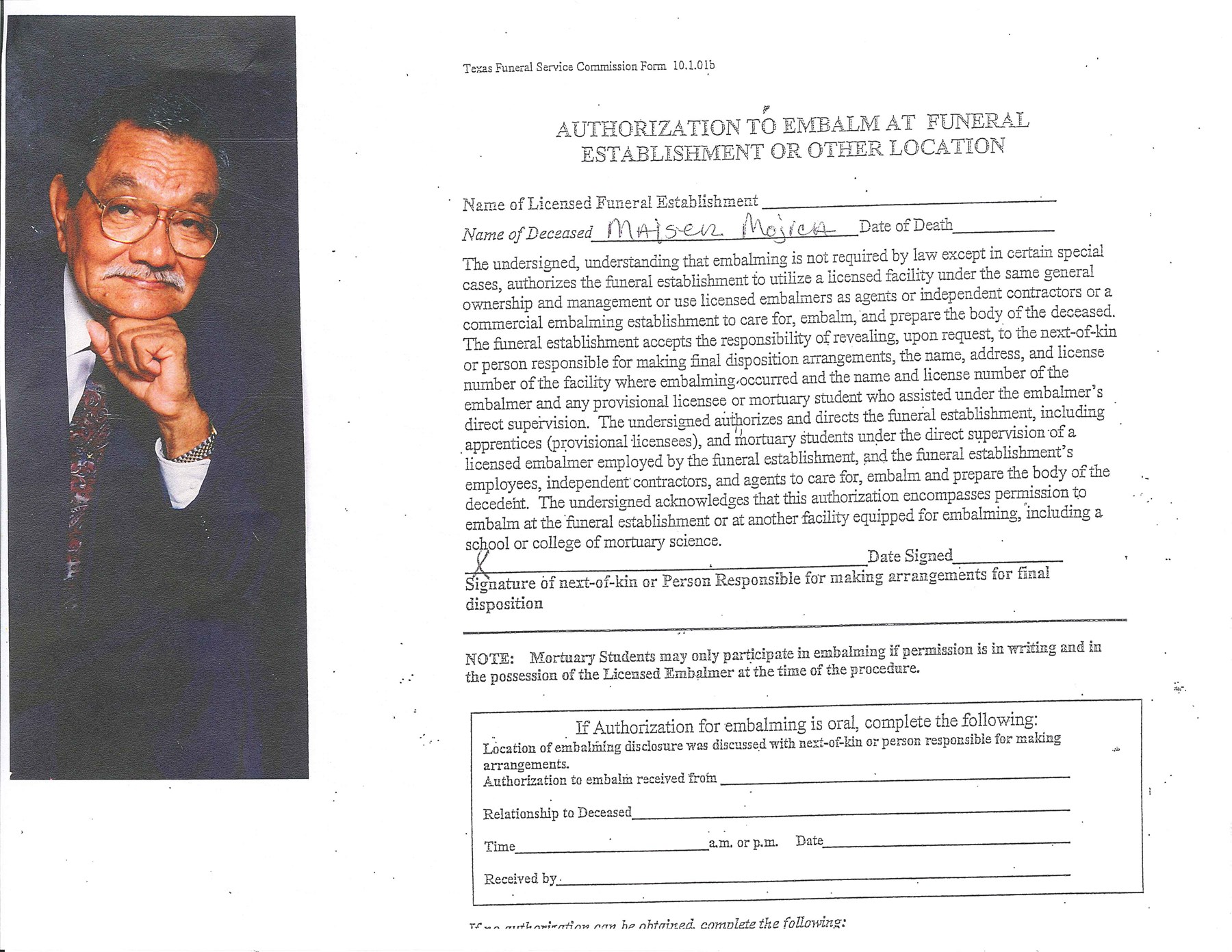 Obituary of Maiser Mojica