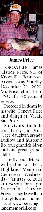 Obituary of James Claude Price