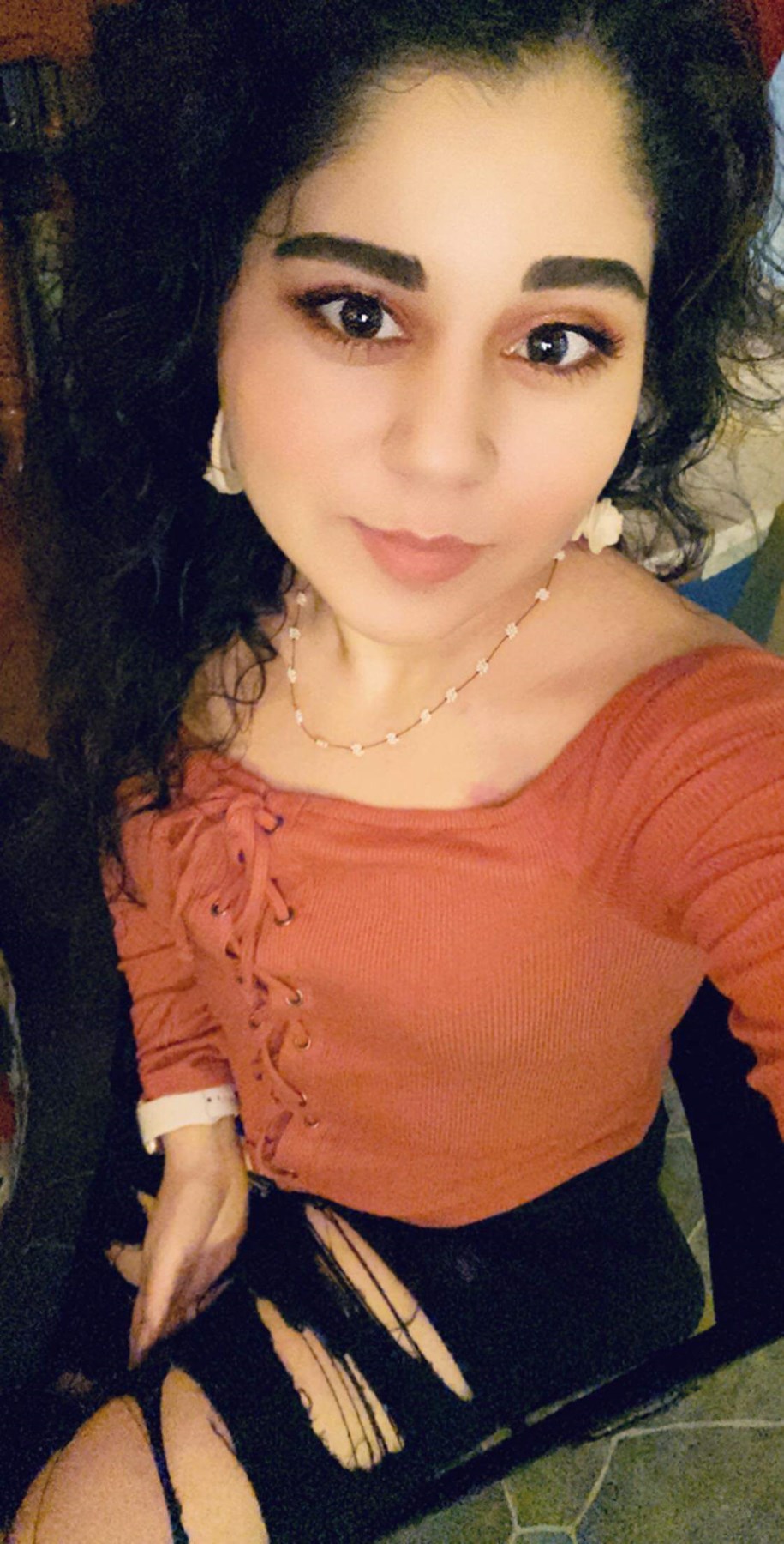 beautiful arab indian girl in cute selfie