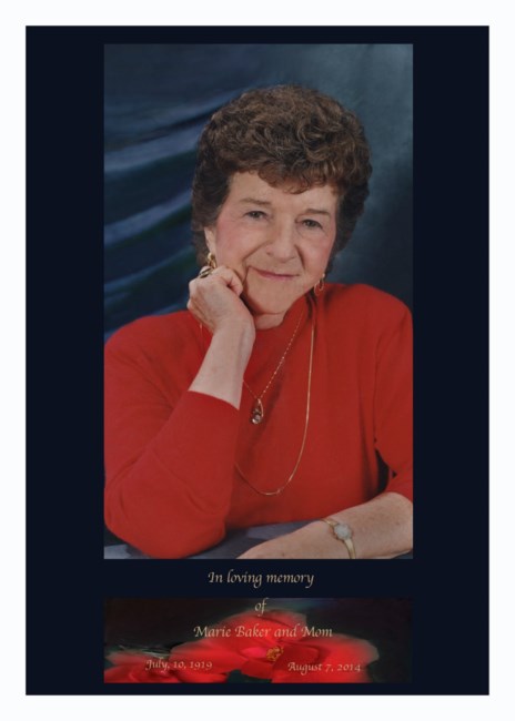 Obituary of Marie M. Baker