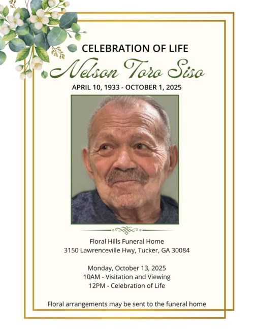 Obituary of Nelson Siso