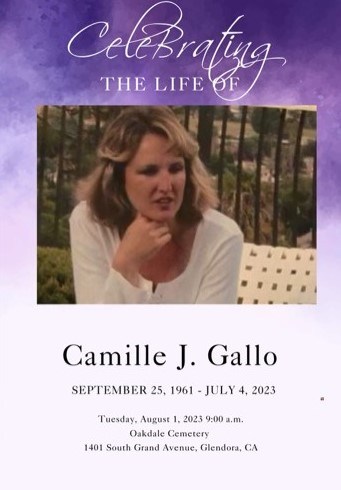 Obituary of Camille Janine Gallo