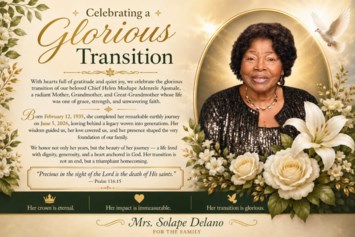 Obituary of Helen Modupe Ajomale