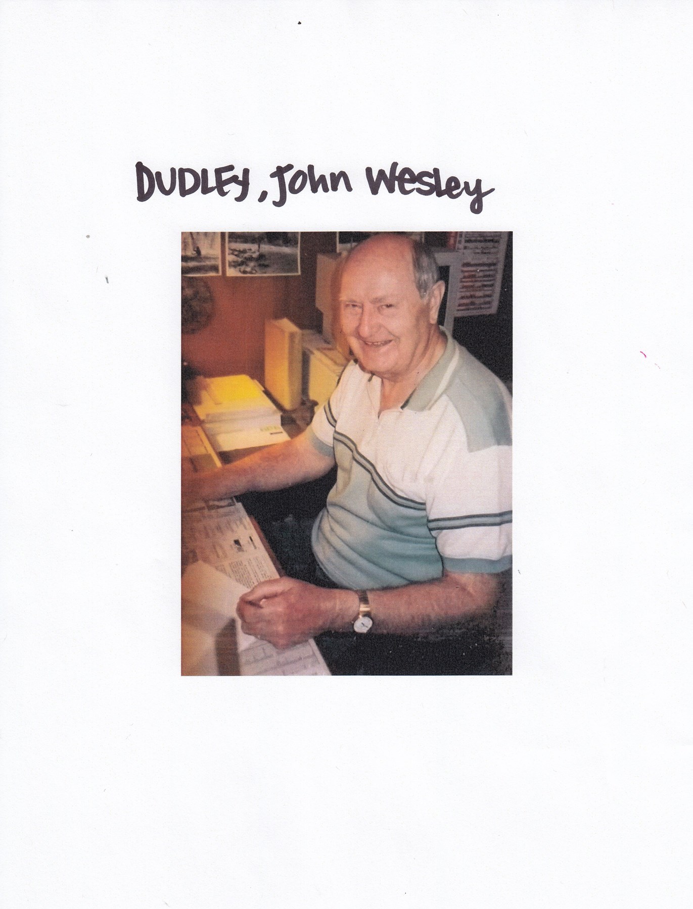 Obituary of John Wesley Dudley