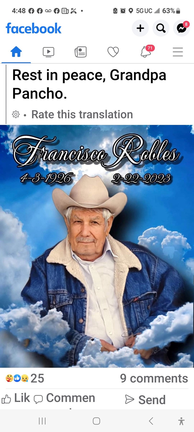 Obituary of Francisco Robles