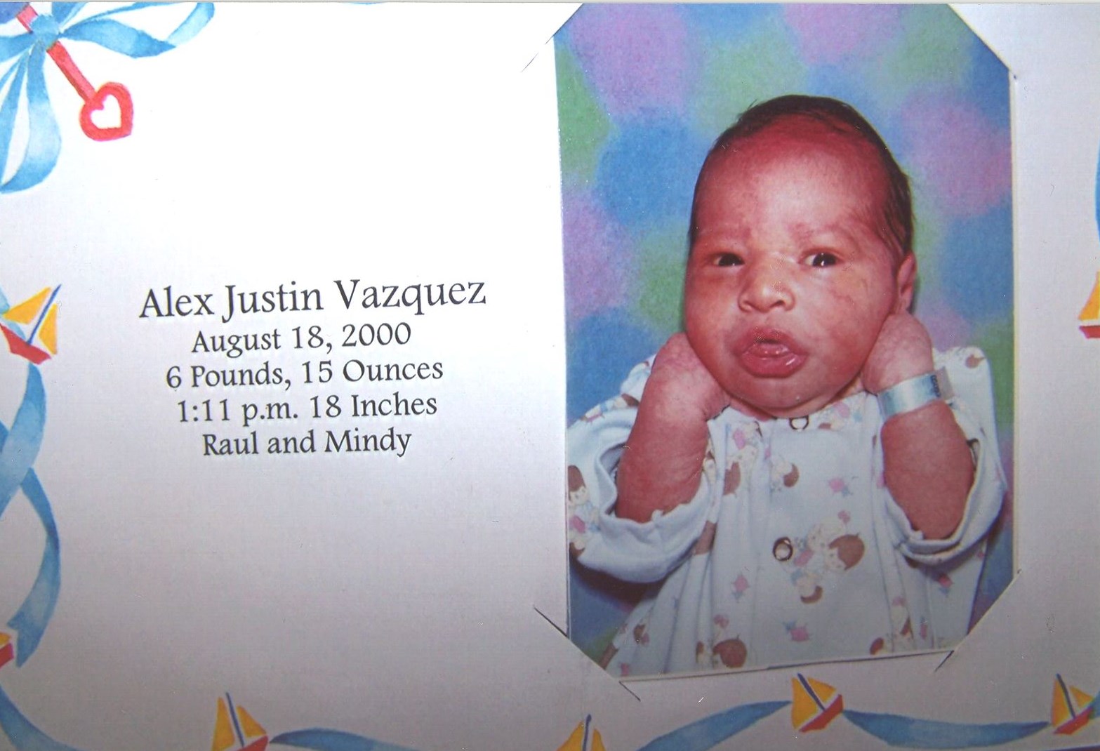 Obituary of Alex Justin Vazquez