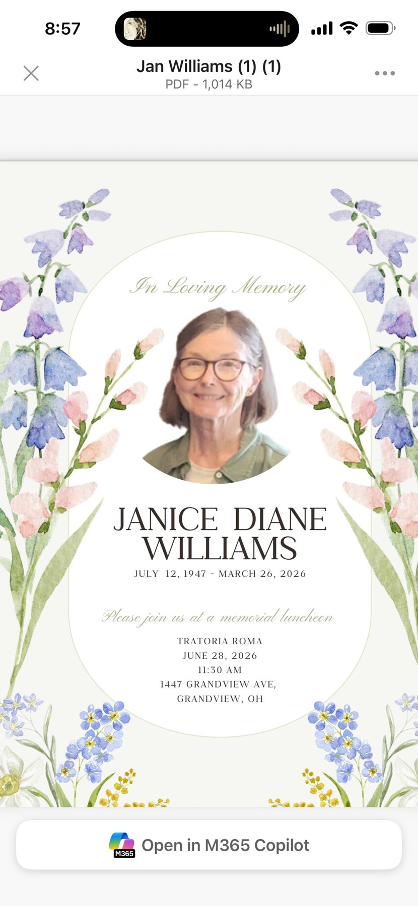 Obituary of Janice Diane Williams