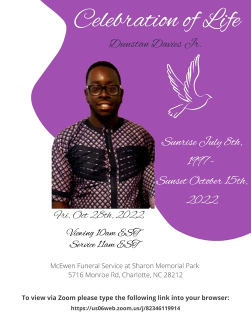 Obituary of Dunstan Aaron Davies Jr.