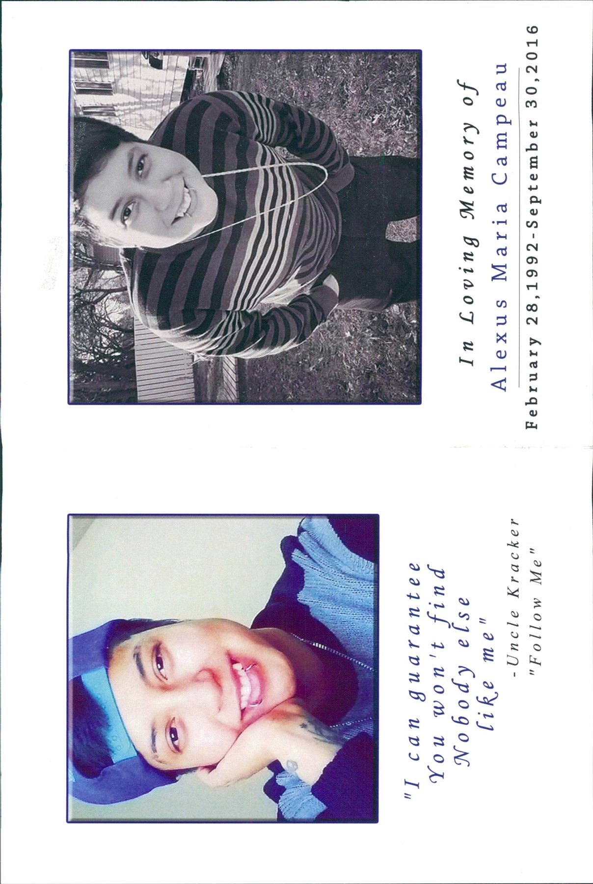 Obituary of Alexus Maria Campeau