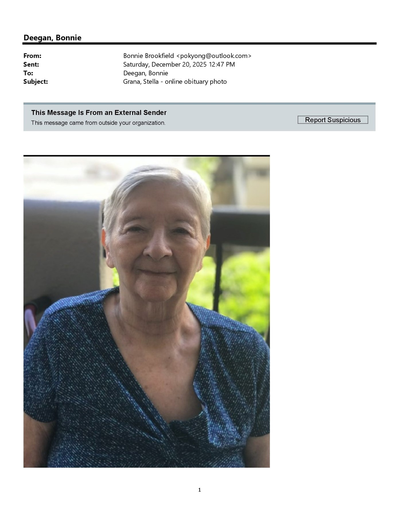 Obituary of Stella Grana