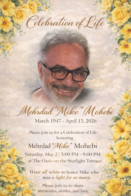 Obituary of Mehrdad "Mike" Mohebi-Kani
