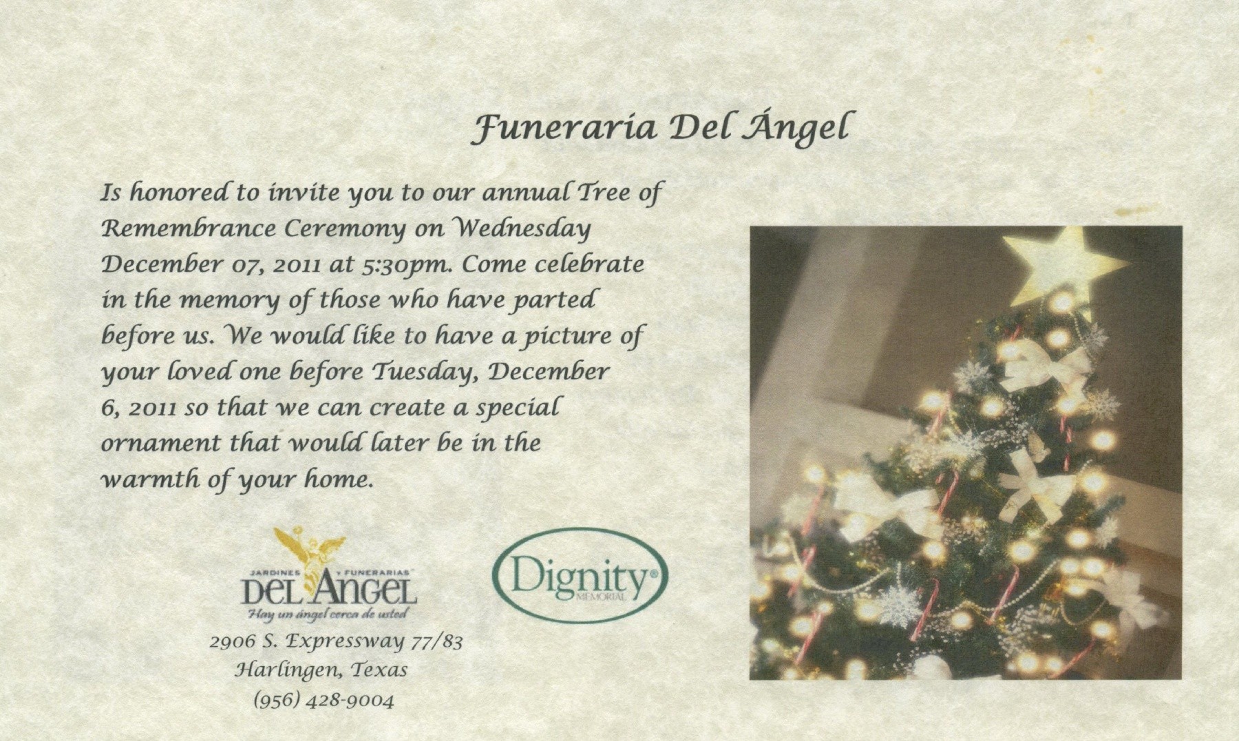 Christmas Tree Remembrance Obituary Harlingen, TX
