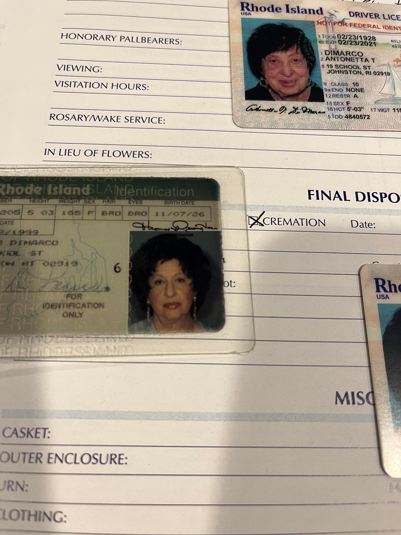 Obituary of Anna Sara Dimarco