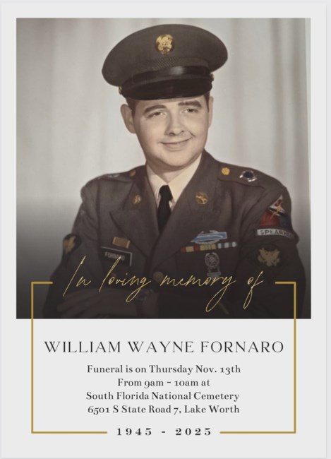 Obituary of William Wayne Fornaro
