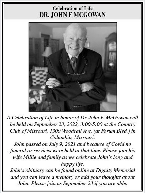 Obituary of John F. McGowan
