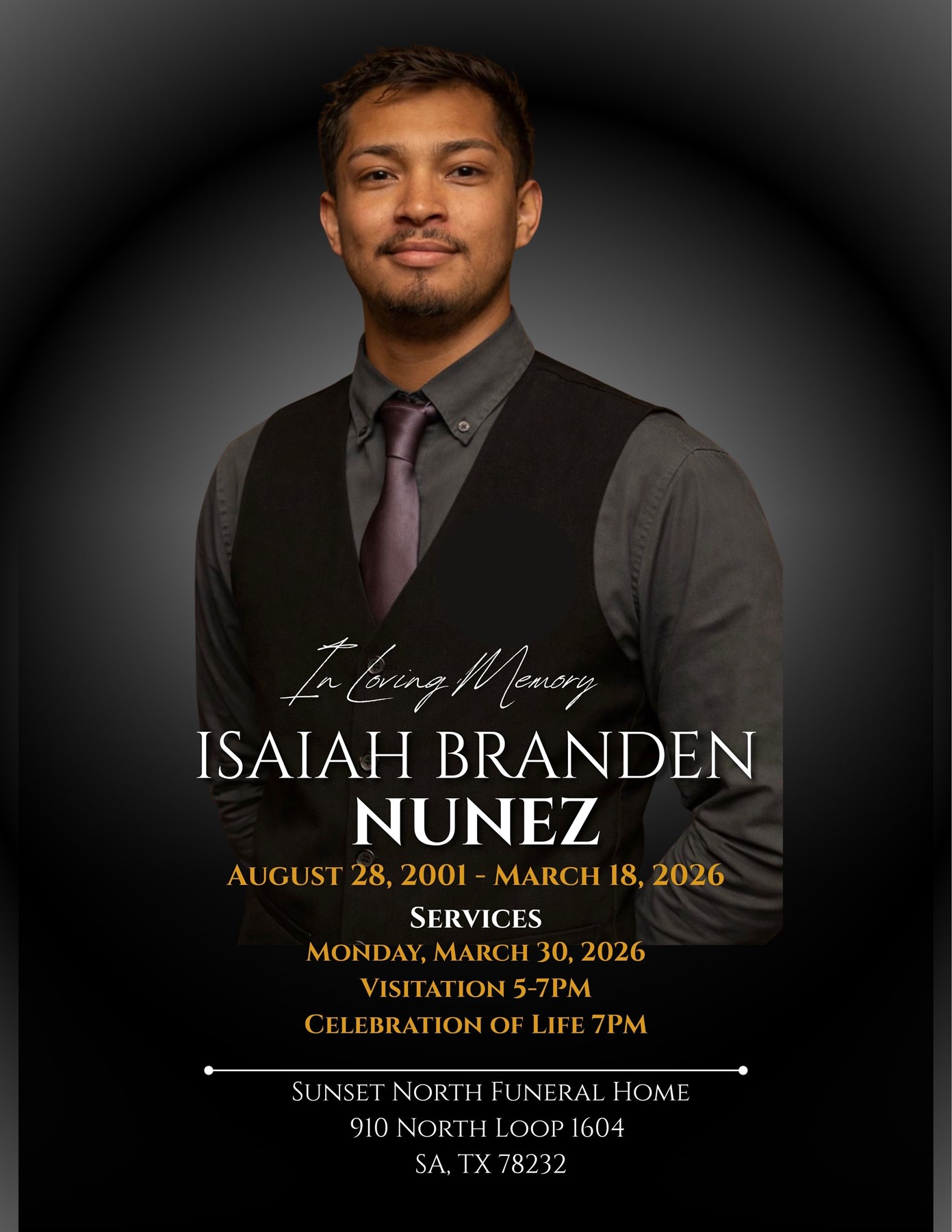 Avis de décès de Isaiah Branden Nunez