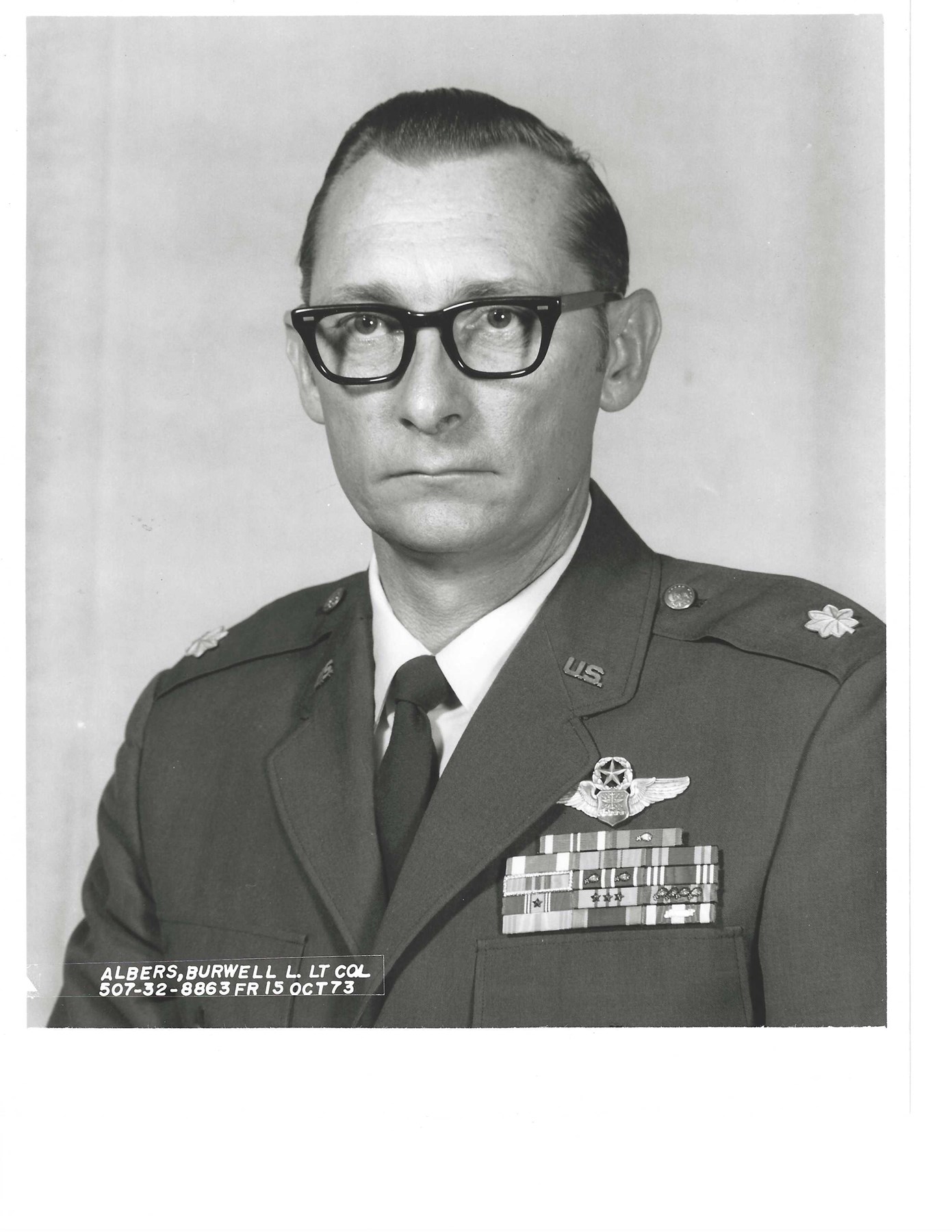 Obituary of Lt.Colonel  Burnell "Barney" LeRoy Albers