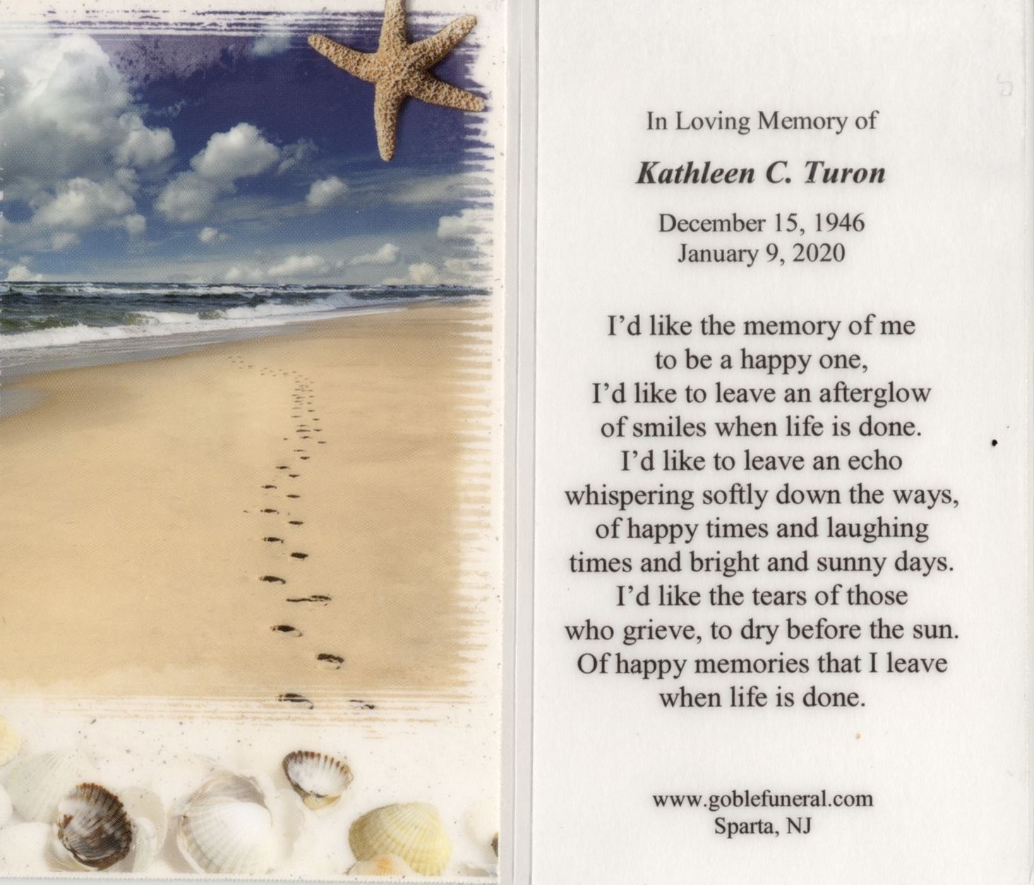 Obituary of Kathleen Claire Turon