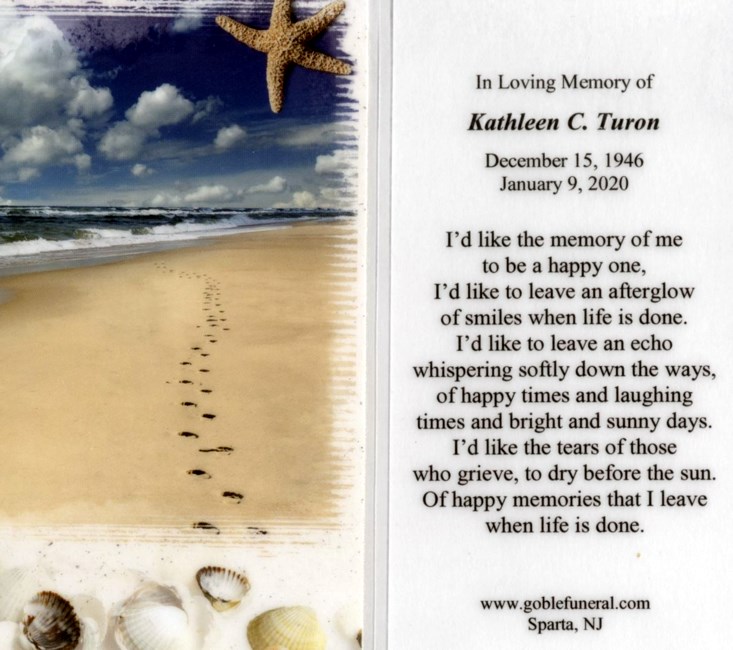 Avis de décès de Kathleen Claire Turon