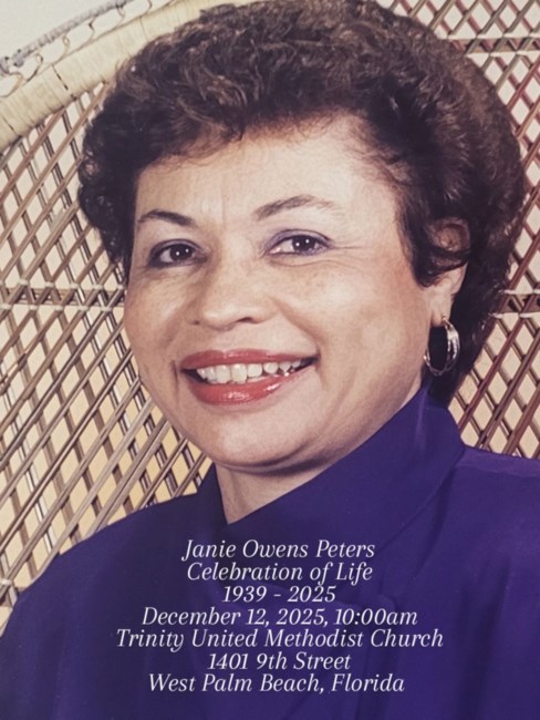 Avis de décès de Janie O Peters