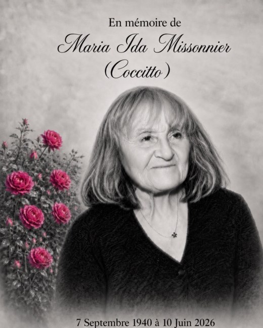 Avis de décès de Maria Ida (Coccitto) Missonnier